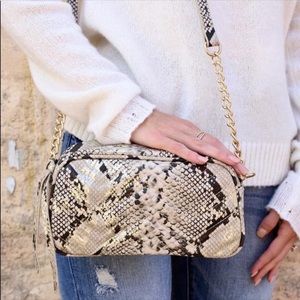 Laci Quilted Crossbody Snake Gold Fleck